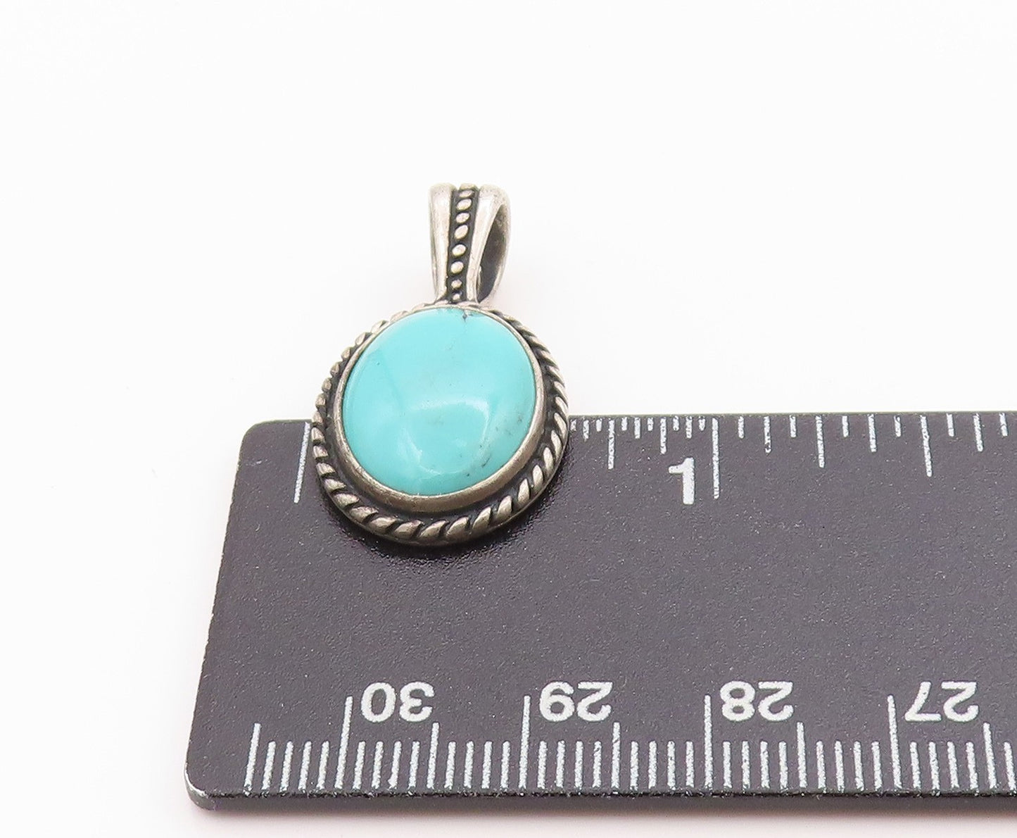 925 Sterling Silver Vintage Pendant CAROLYN POLLACK Oval Turquoise Charm PT24799