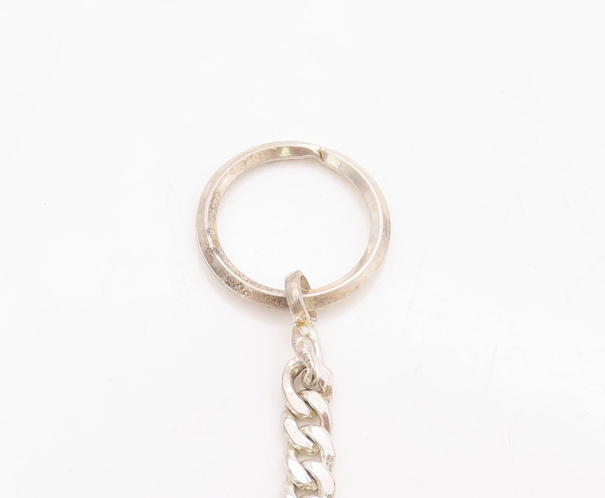 925 Sterling Silver Vintage Key Chain Solid Cutout Moving Airplane TR3837