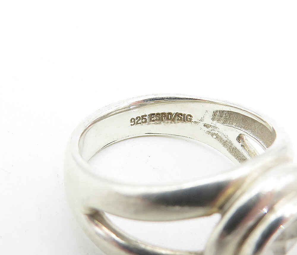 ESPO 925 Sterling Silver Vintage White Topaz Split Cocktail Ring Sz 7 RG5326