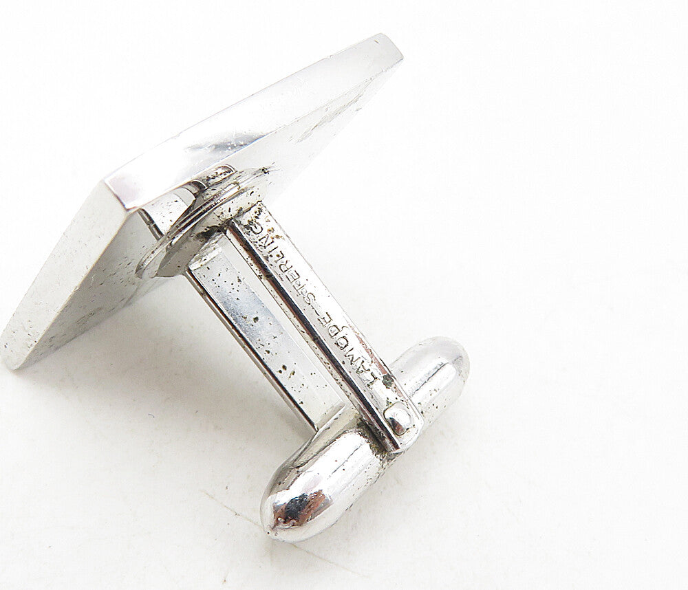 LAMODE 925 Sterling Silver Vintage Shiny Floral Etched Cuff Links TR1584