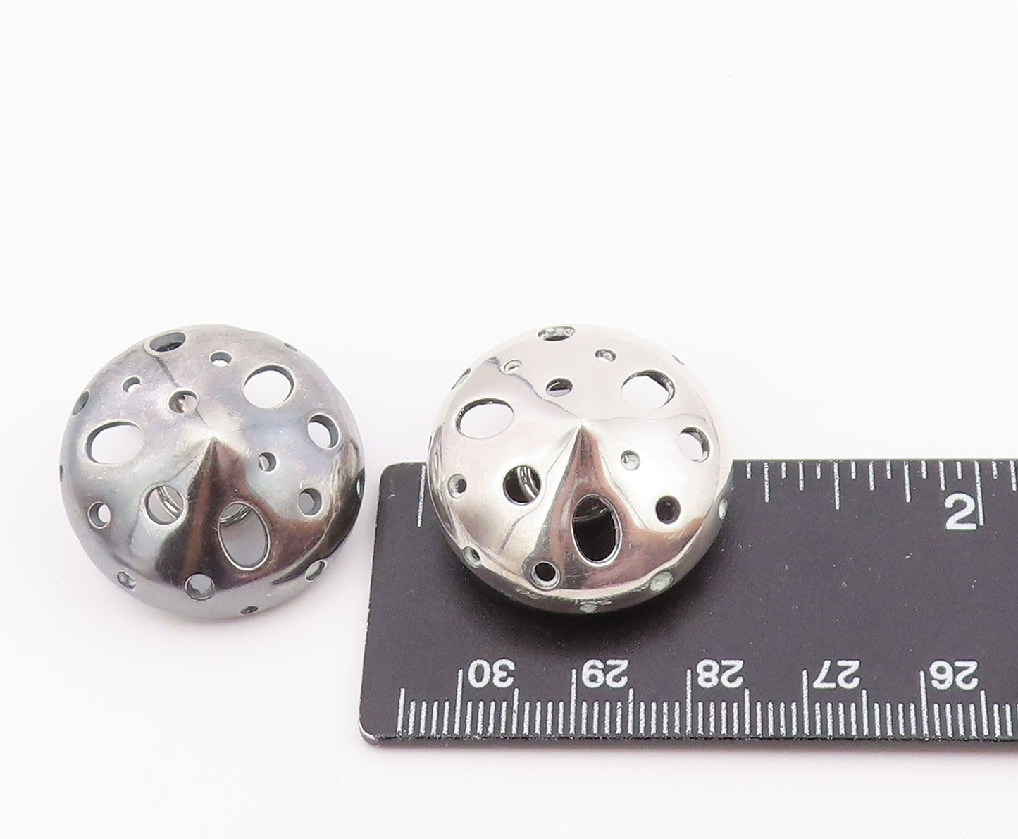925 Sterling Silver Vintage Earrings PEDRO BOREGAARD Classic Cutout Dome EG14467