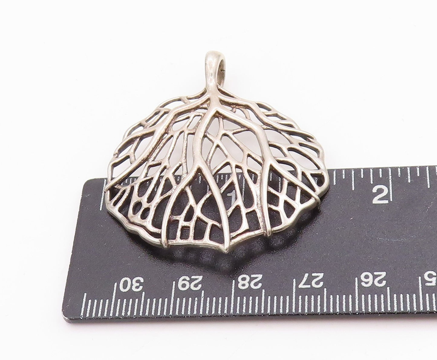 925 Sterling Silver Vintage Pendant Upside Down Tree Of Life Cutout PT24576