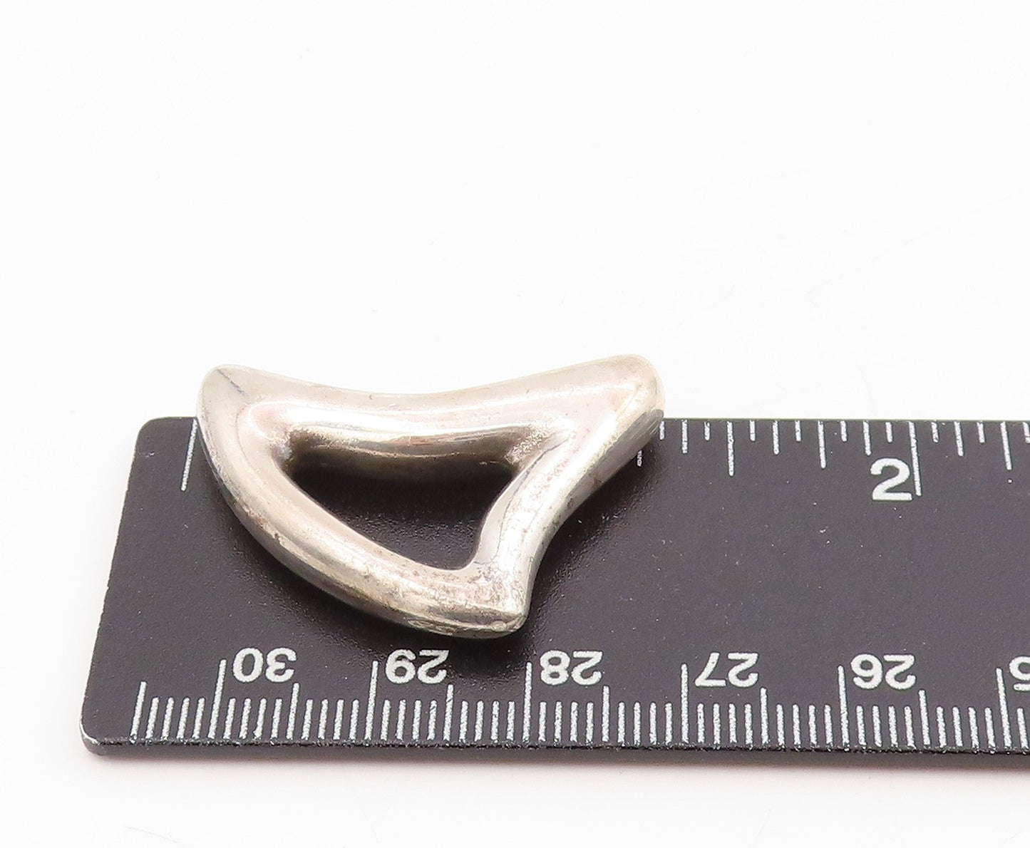 925 Sterling Silver Vintage Pendant CIANI Modernist Sculpted Wave Charm PT25302