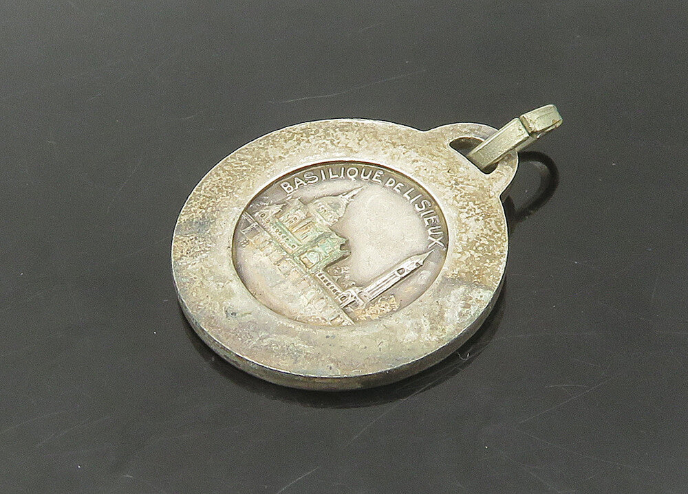 925 Sterling Silver Vintage Saint Theresa Basilica Souvenir Pendant PT18107