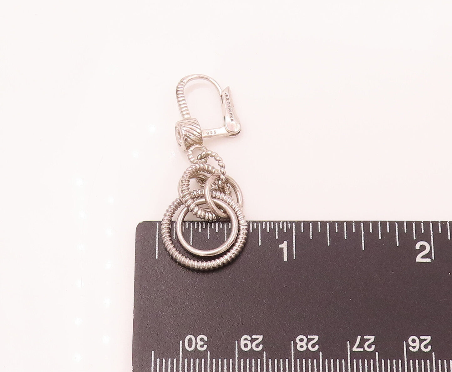 JUDITH RIPKA 925 Sterling Silver Vintage CZ Dangling Rings Earrings EG12481
