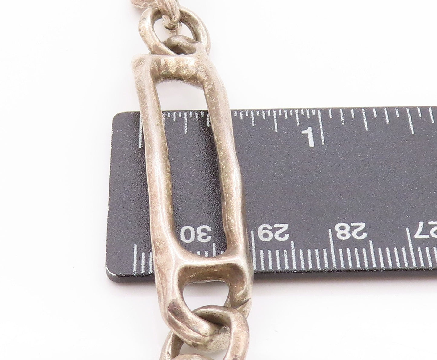925 Sterling Silver Vintage Bracelet Antique Wire Work Linked BT11280