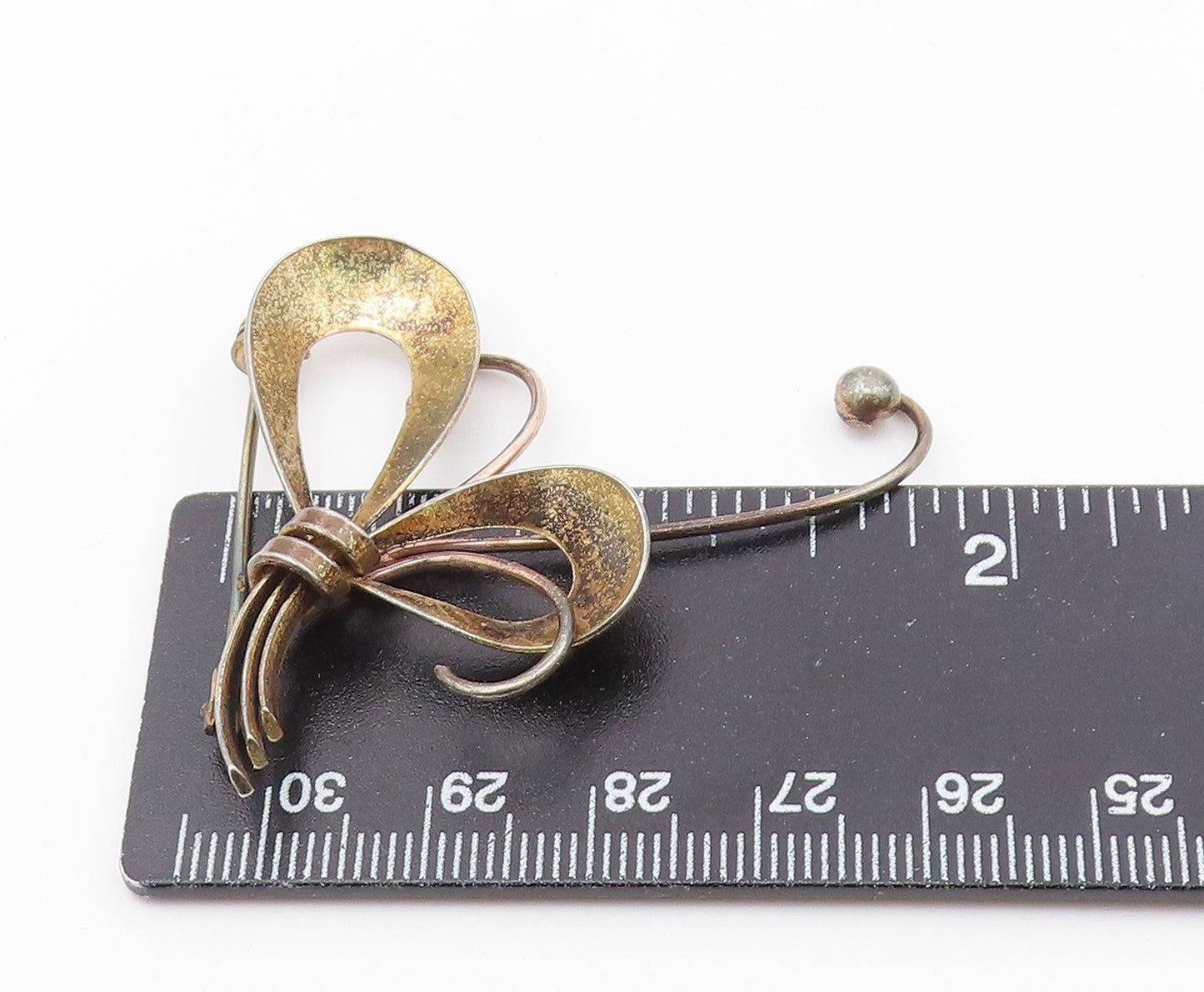 NORWAY 925 Sterling Silver Vintage Tied Stem Boquete Brooch Pin BP9669