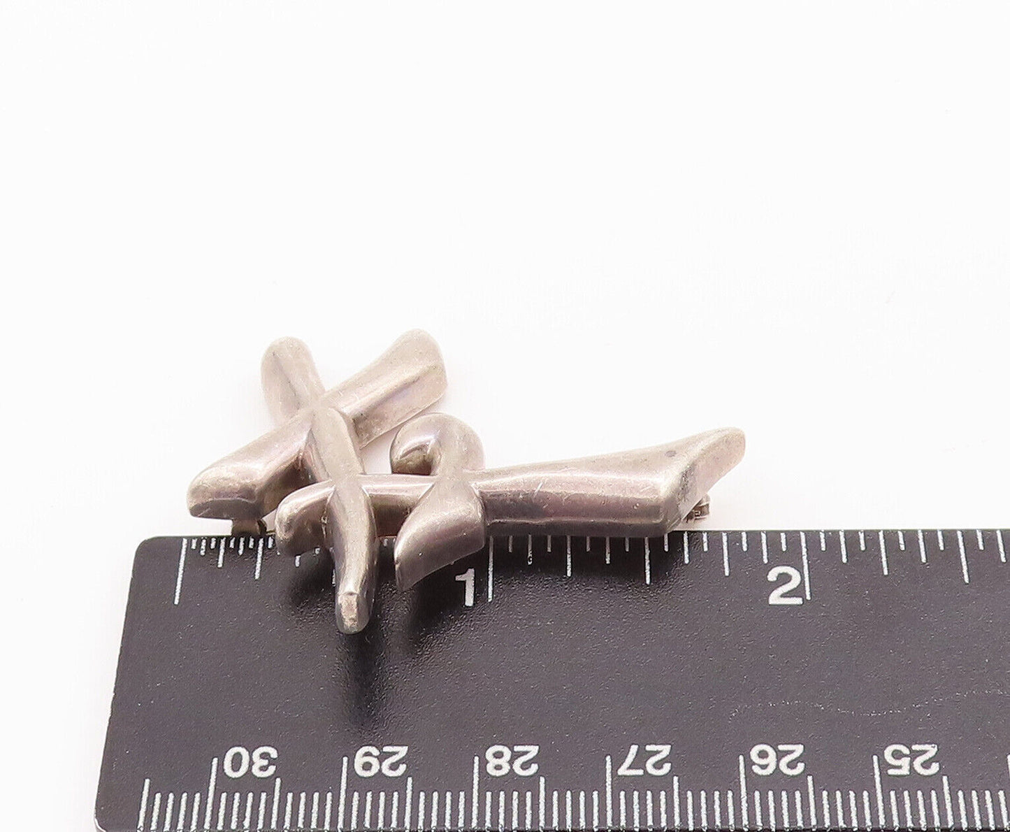 925 Sterling Silver Vintage Brooch Pin MFA Carved Word Saying Friendship BP10842