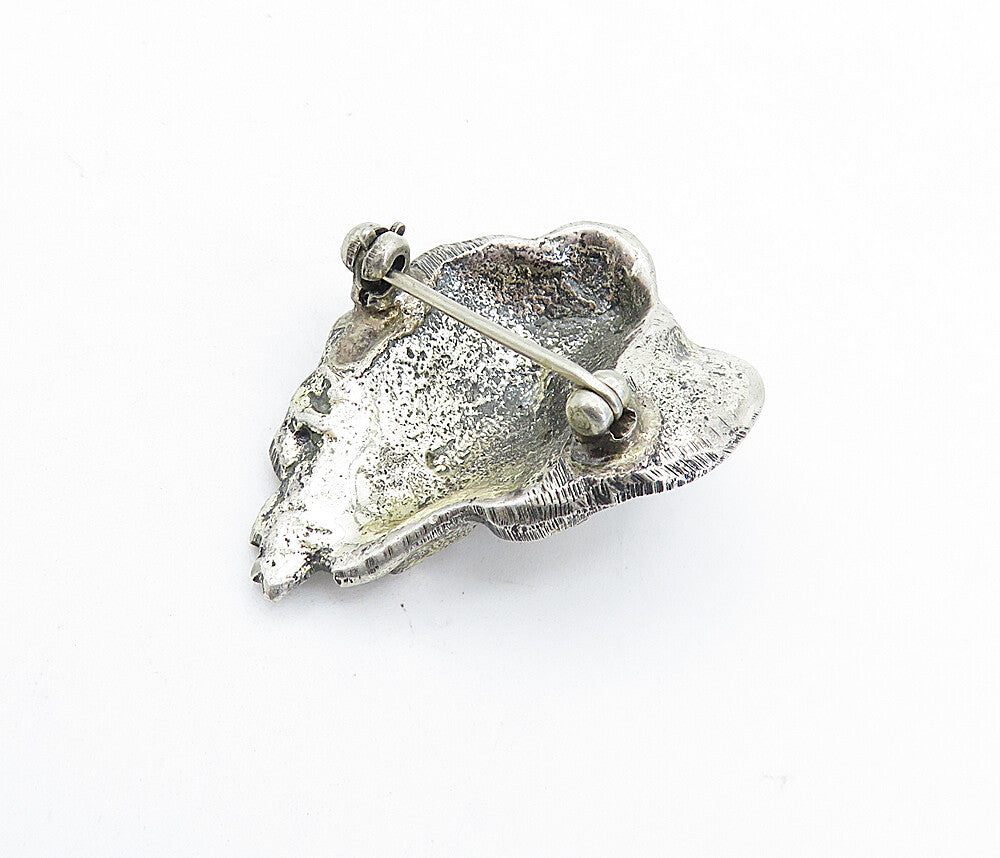 925 Sterling Silver Vintage Antique Sculpted Woman's Face Brooch Pin BP2263