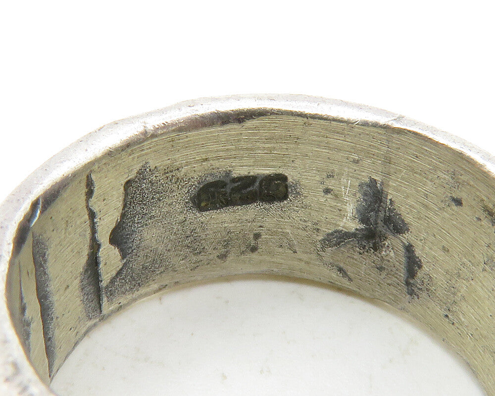 925 Sterling Silver Vintage Oxidized Celtic Knot Band Ring Sz 6 RG13021