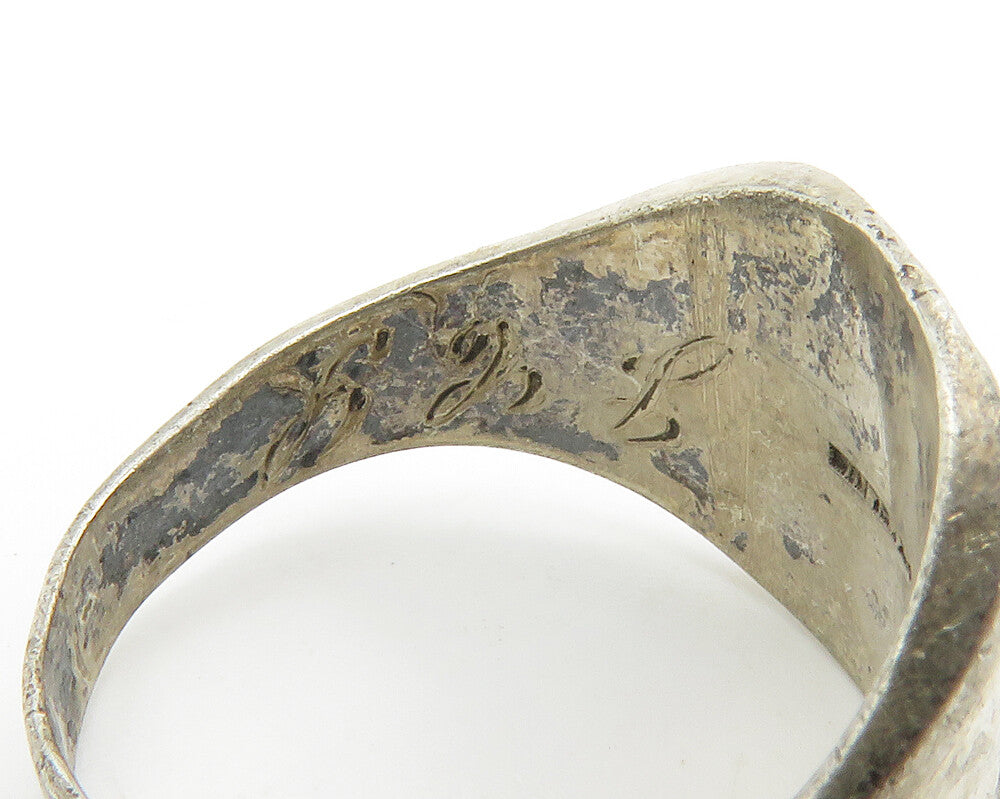 925 Sterling Silver Vintage Antique RJHS Hammered Band Ring Sz 6 RG14049