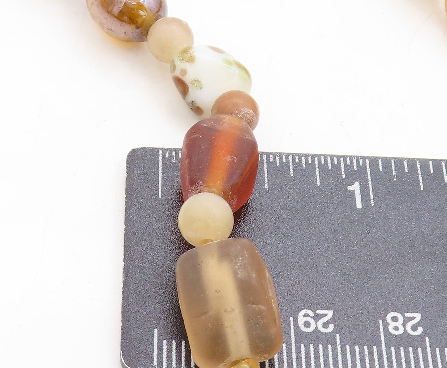925 Silver Vintage Tiger's Eye Agate & Carnelian Beaded Necklace NE1886