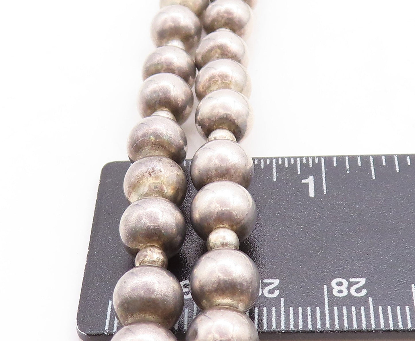 DESIGNER 925 Sterling Silver Vintage Modernist Sculpted Chain Necklace NE1565