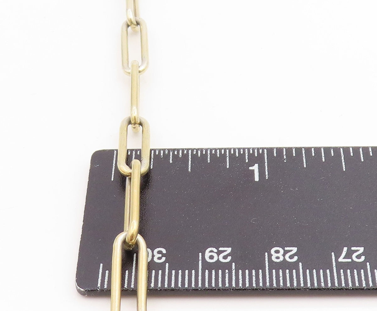 925 Sterling Silver Vintage Bracelet Gold Plated Classic Paperclip Link BT11827