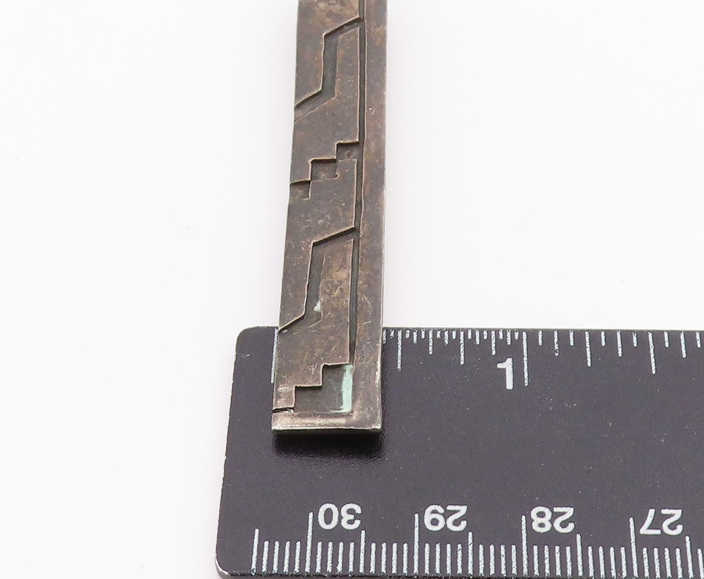 925 Sterling Silver Vintage Tie Clip BALDERAS TAXCO Geometric Design Bar TR4064