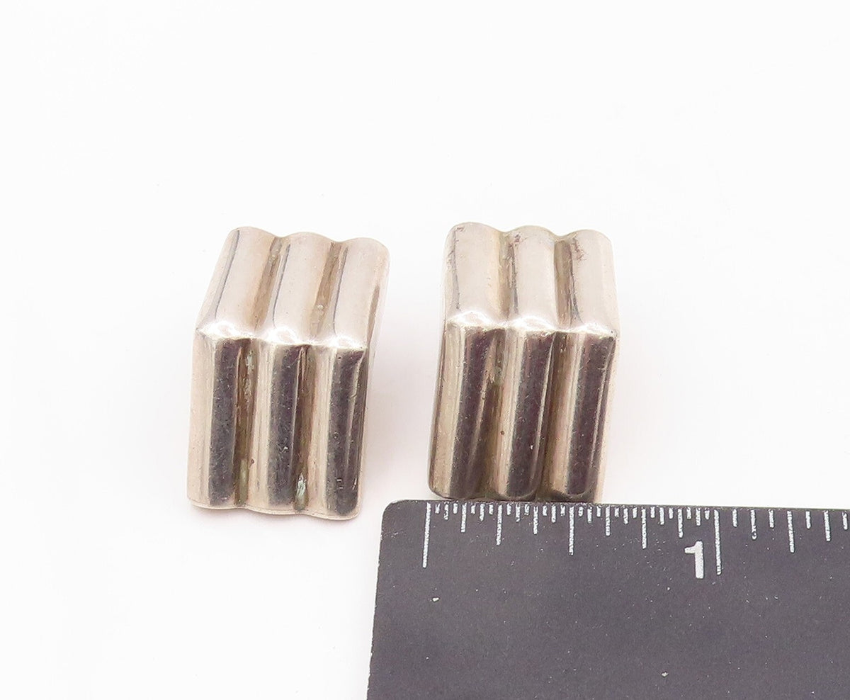 925 Sterling Silver Vintage Earrings TIFFANY & CO. Carved V Shape EG13331