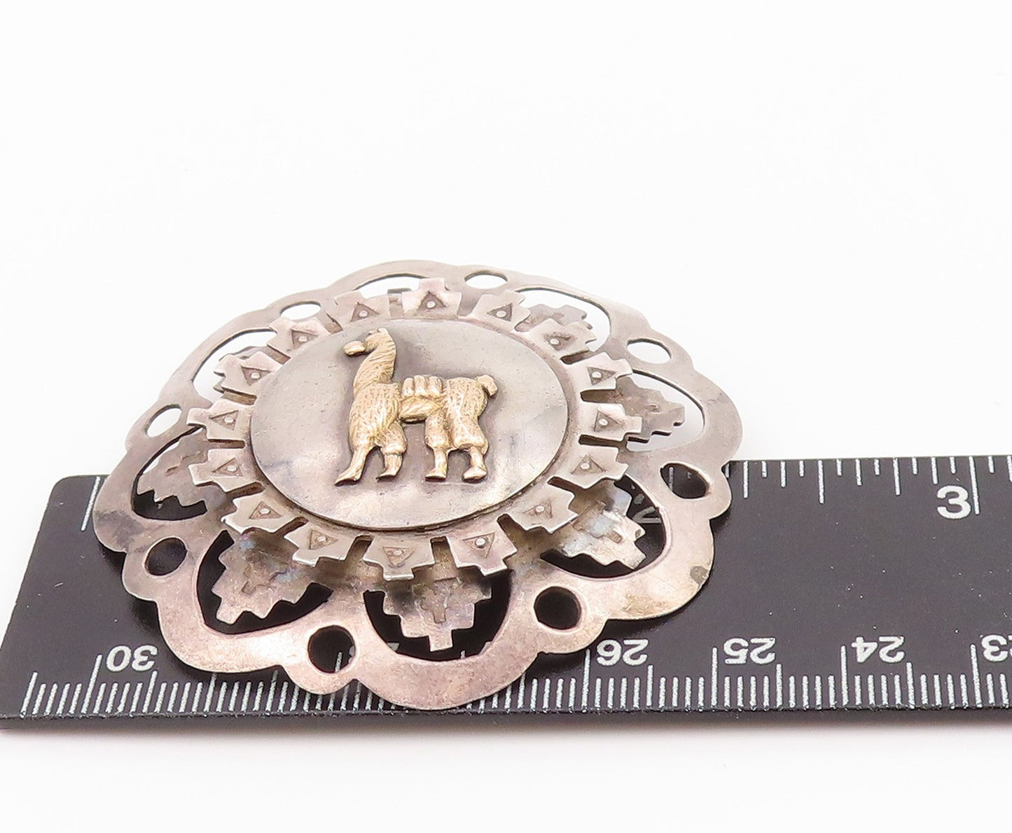 18k Gold 925 Sterling Silver Vintage Brooch Antique Design Camel Cutout BP11669