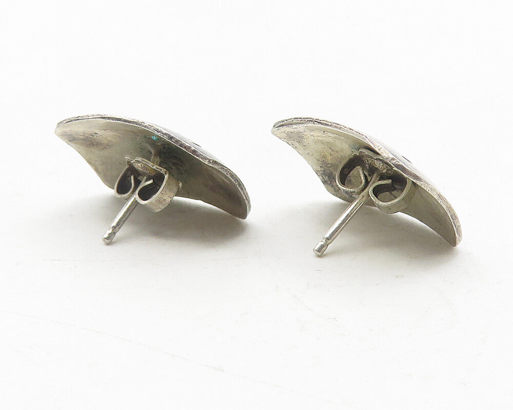 SOUTHWESTERN 925 Sterling Silver Vintage Floral Etched Drop Earrings EG6056