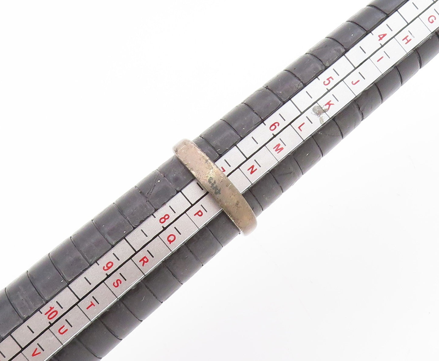 925 Sterling Silver Vintage Ring Rectangular Lapis Lazuli Band Sz 7 RG34423