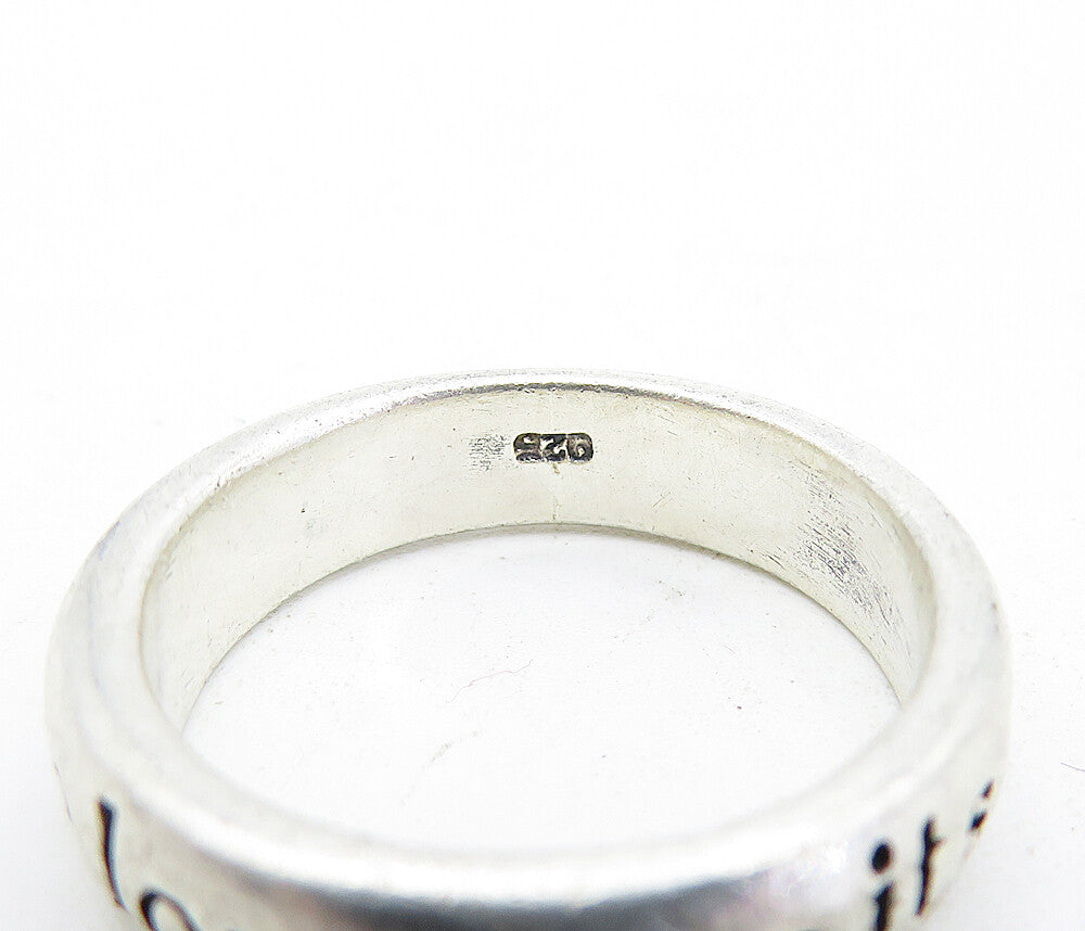 925 Sterling Silver Vintage True Love Waits Stamped Purity Ring Sz 7.5 RG4564