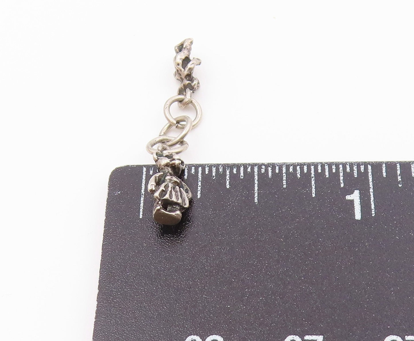 925 Sterling Silver Vintage Male & Female Bear Charm Pendant PT21191
