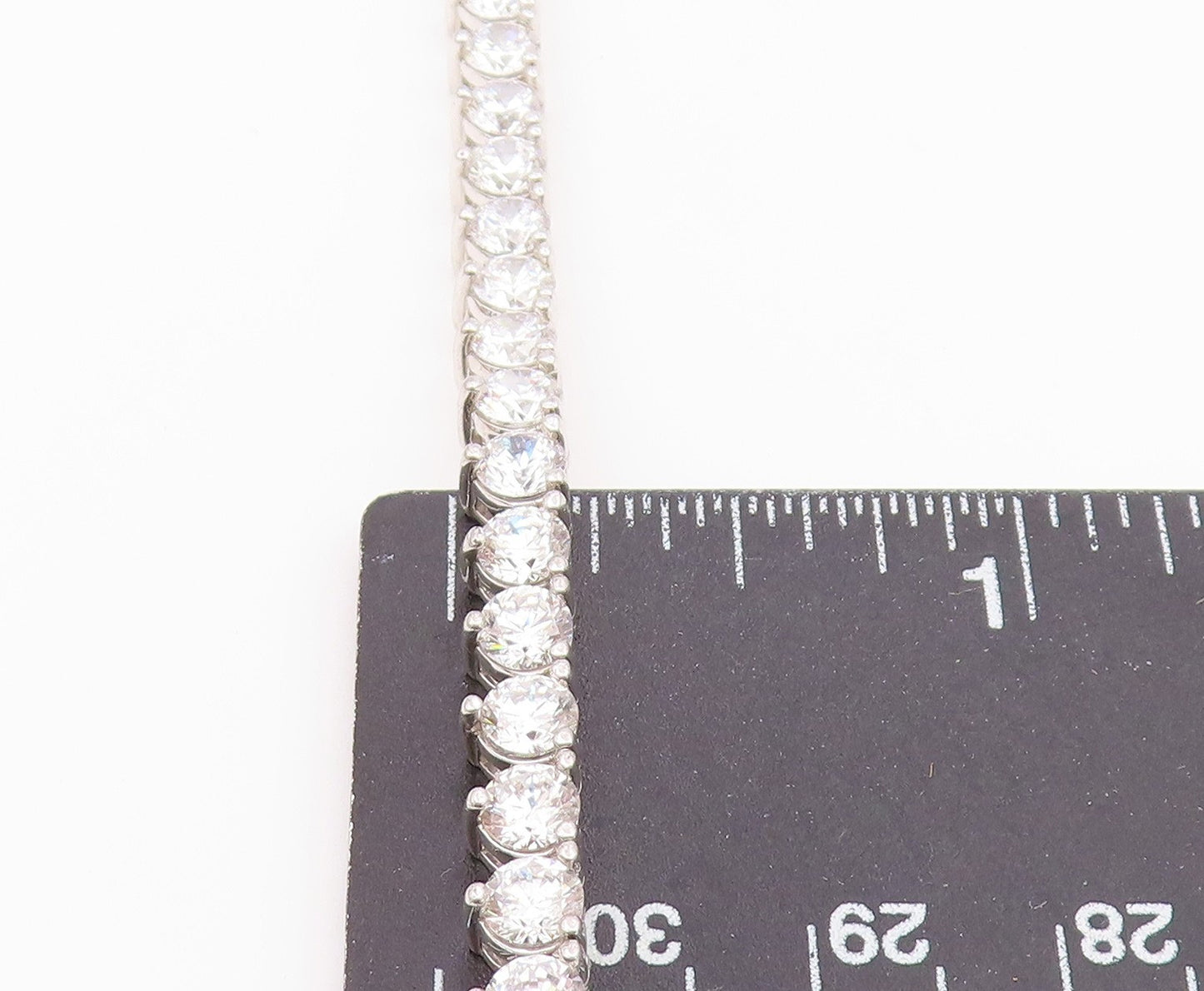 925 Sterling Silver Shiny Prong Set Cubic Zirconia Tennis Bracelet BT4250
