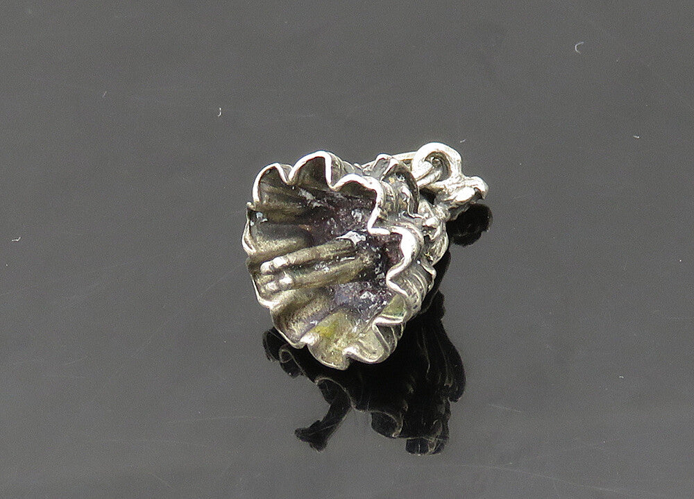 925 Sterling Silver Vintage Petite Woman In Dress Dark Tone Pendant PT16862