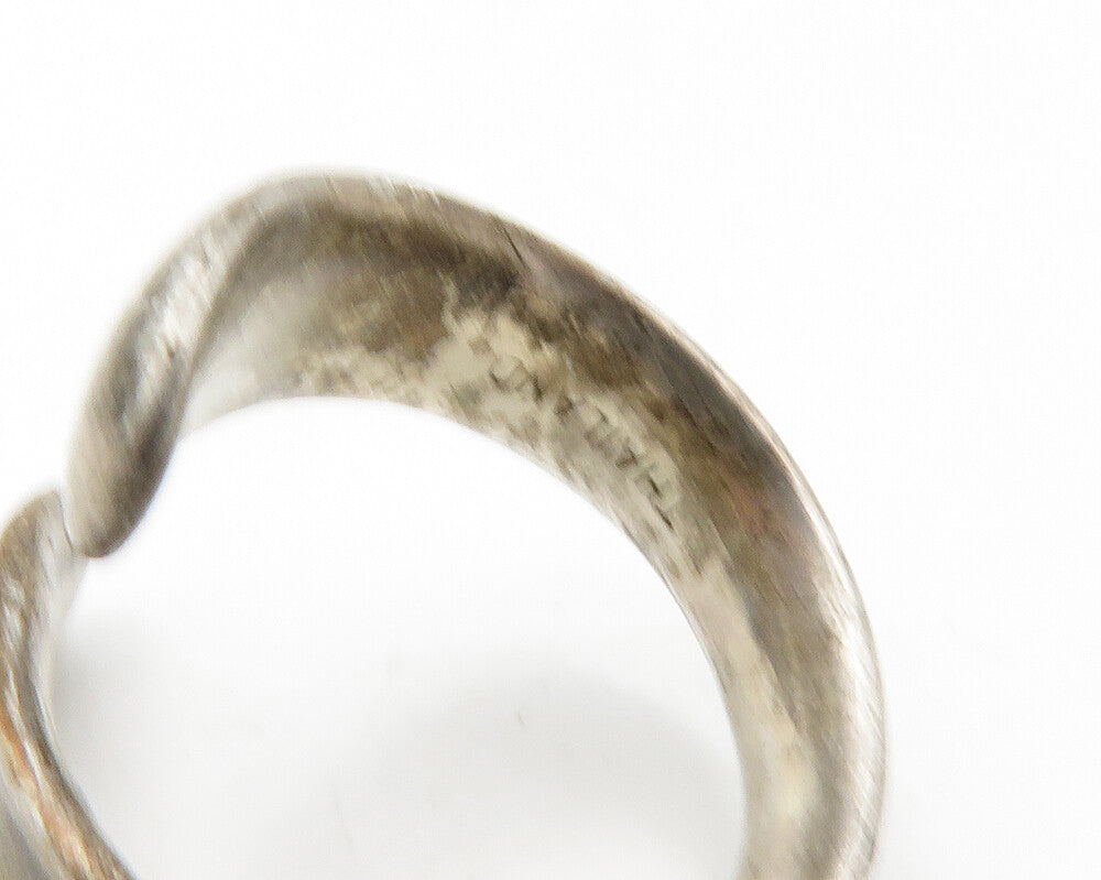 925 Sterling Silver Vintage Dark Tone Smooth Bypass Band Ring Sz 7 RG19080