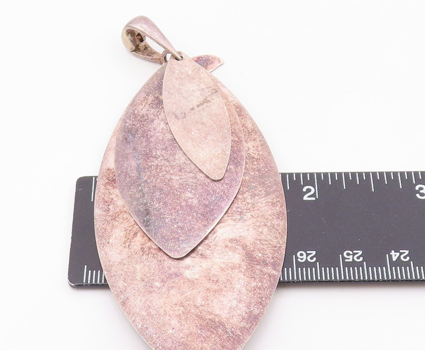 PAOLA VALENTINI 925 Silver Vintage Dark Tone Leaves Motif Pendant PT13193