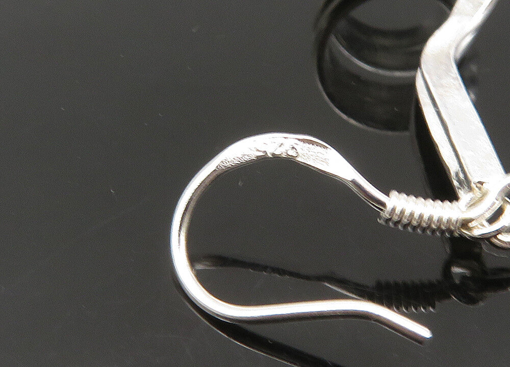 925 Sterling Silver Vintage Shiny Polished Spiral Dangle Earrings EG11033