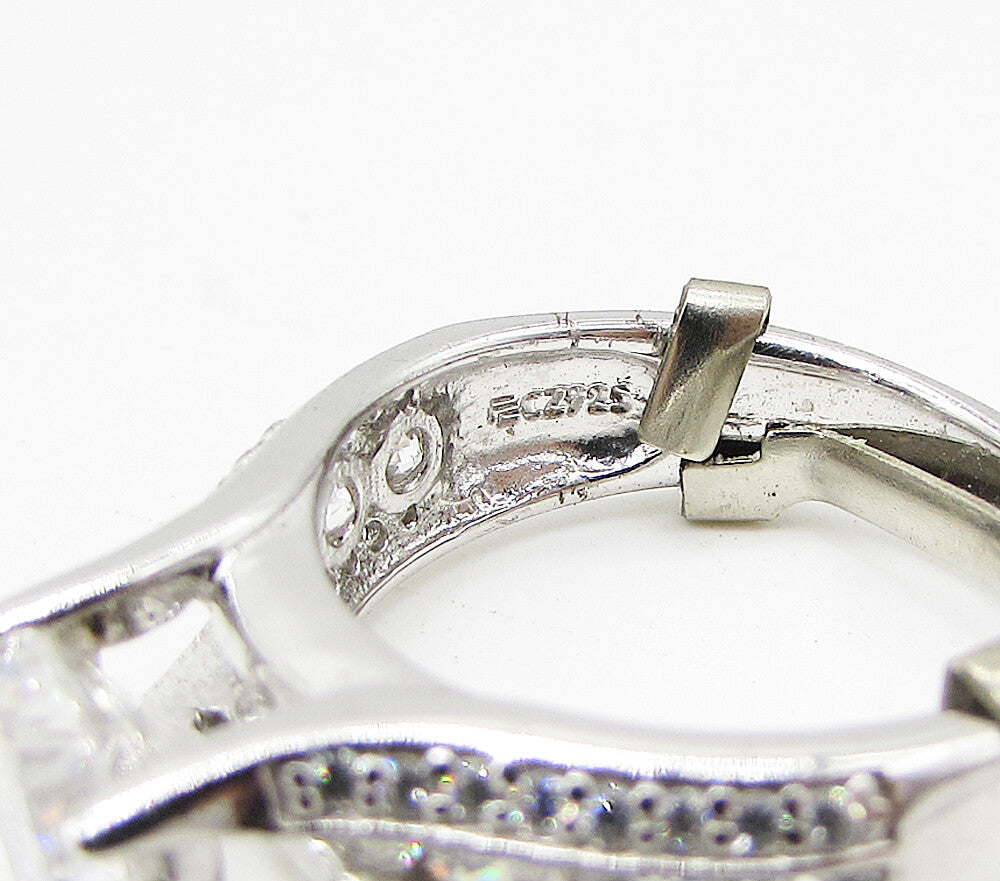 925 Sterling Silver Faceted White Cubic Zirconia Band Ring Sz 6 RG3250