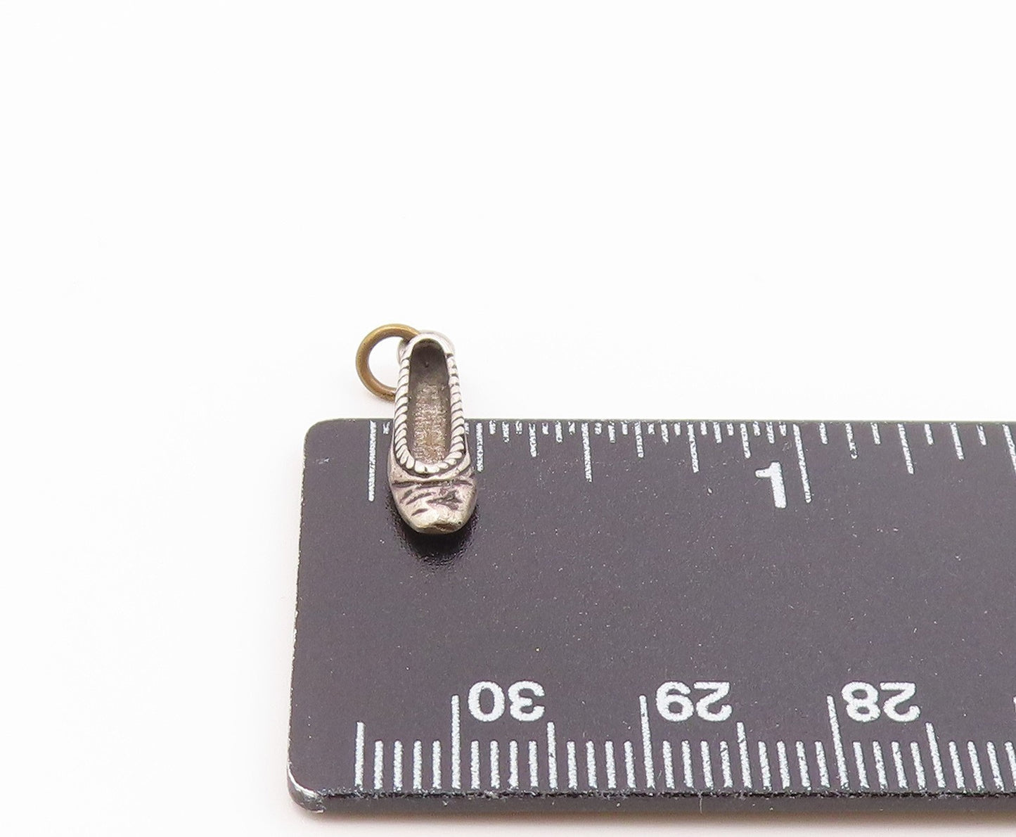 925 Sterling Silver Vintage Petite Ballerina Flat Shoe Pendant PT18025