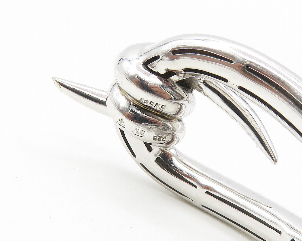 SW 925 Silver & 10K GOLD Shiny Polished Pointed Loop Cuff Bracelet BT7209