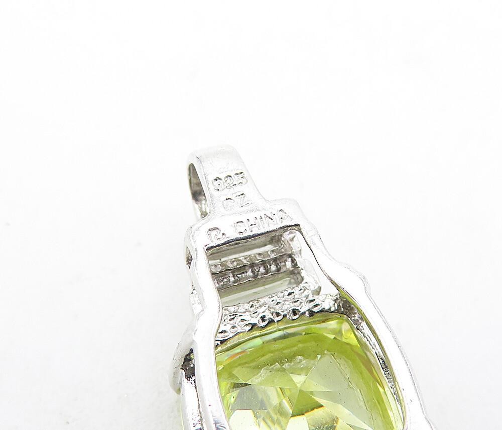 ROSS SIMON 925 Sterling Silver Green & White Cubic Zirconia Pendant PT3610
