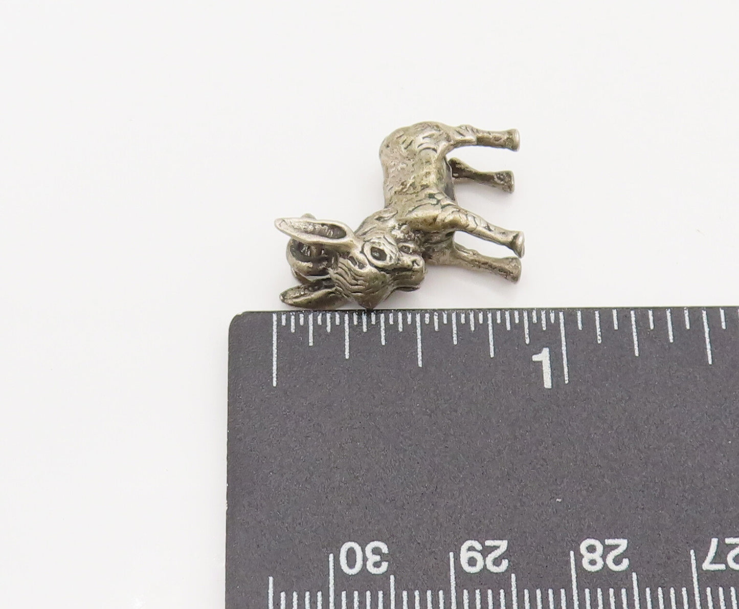 925 Sterling Silver Vintage Mini 3D Carved Baby Cow Charm Pendant PT22237