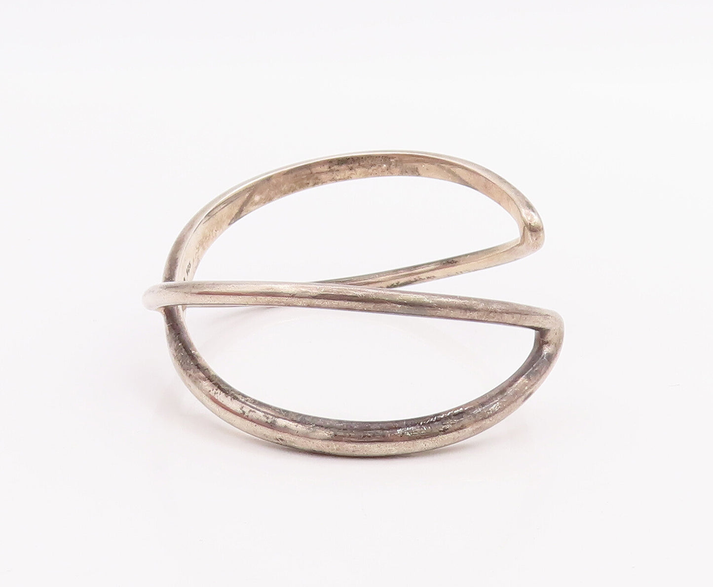 925 Sterling Silver Vintage Bracelet BAYANIHAN Designer Cutout Rod Cuff BT10574