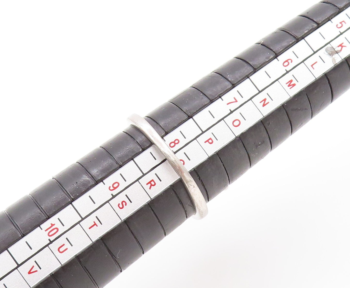 925 Sterling Silver Vintage Ring Rectangle Cut Green Amethyst Sz 8 RG31888