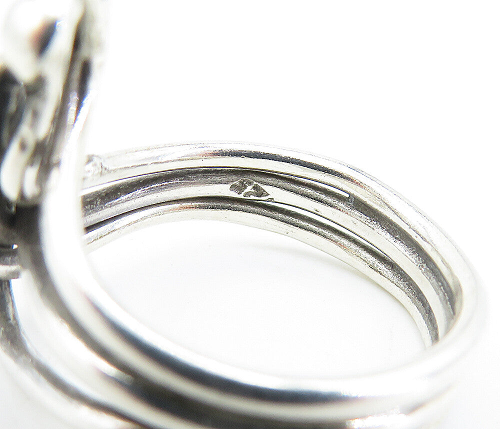 925 Sterling Silver Vintage Shiny Grape Vine Motif Band Ring Sz 8.5 RG6245