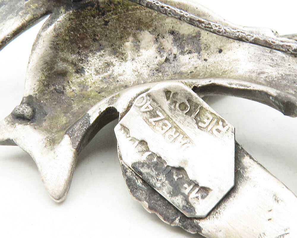PRIETO AVE JUAREZ 925 Sterling Silver Vintage Perched Bird Brooch Pin BP4026