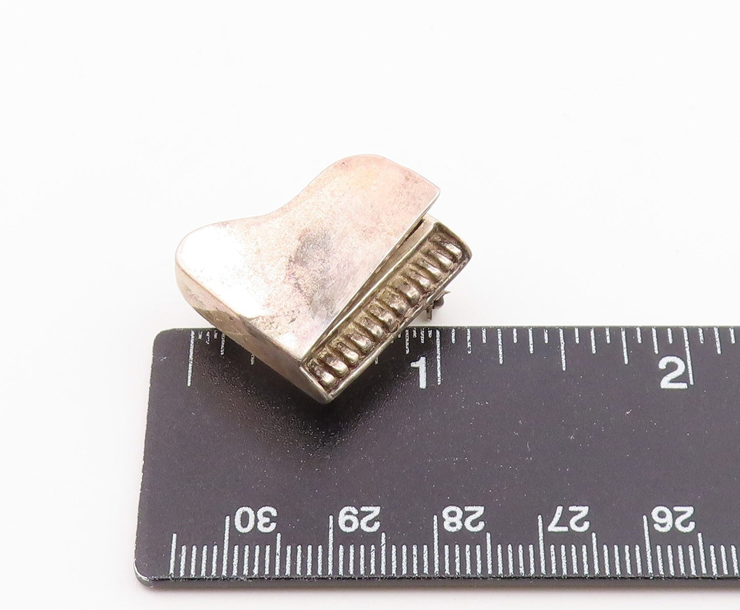 MEXICO 925 Sterling Silver Vintage Minimalist Piano Brooch Pin BP9410