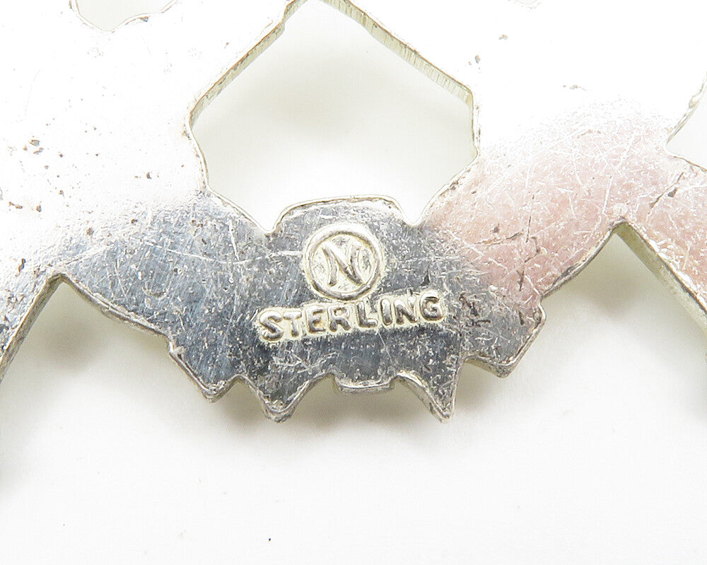 925 Sterling Silver Vintage Shiny Expert Rifleman Wreath Brooch Pin BP5726