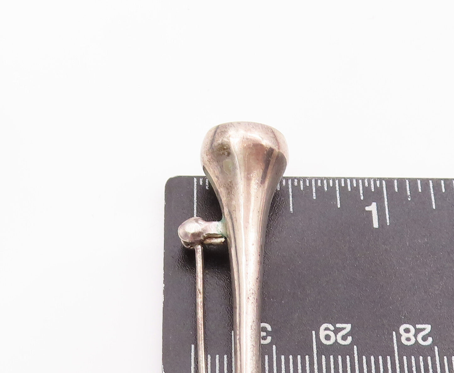 925 Sterling Silver Vintage Brooch Pin Minimalist Solid Carved pin BP10993