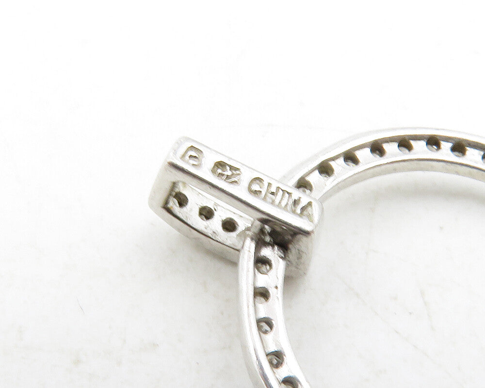 ROSS SIMON 925 Sterling Silver Genuine Diamonds Open Circle Pendant PT9739