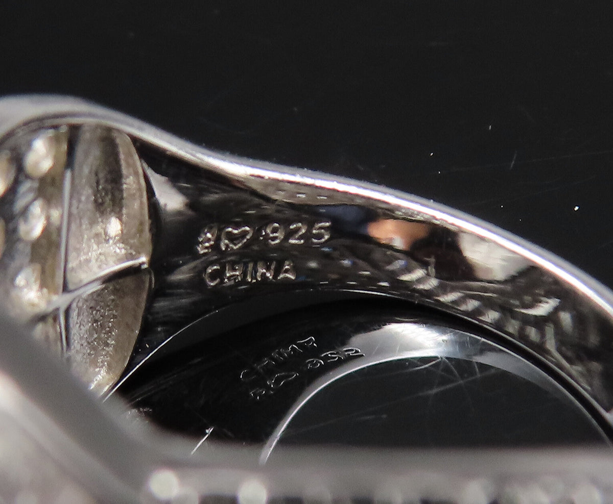 925 Silver Vintage Multi Shape Cubic Zirconia Swirl Band Ring Sz 7 RG25900