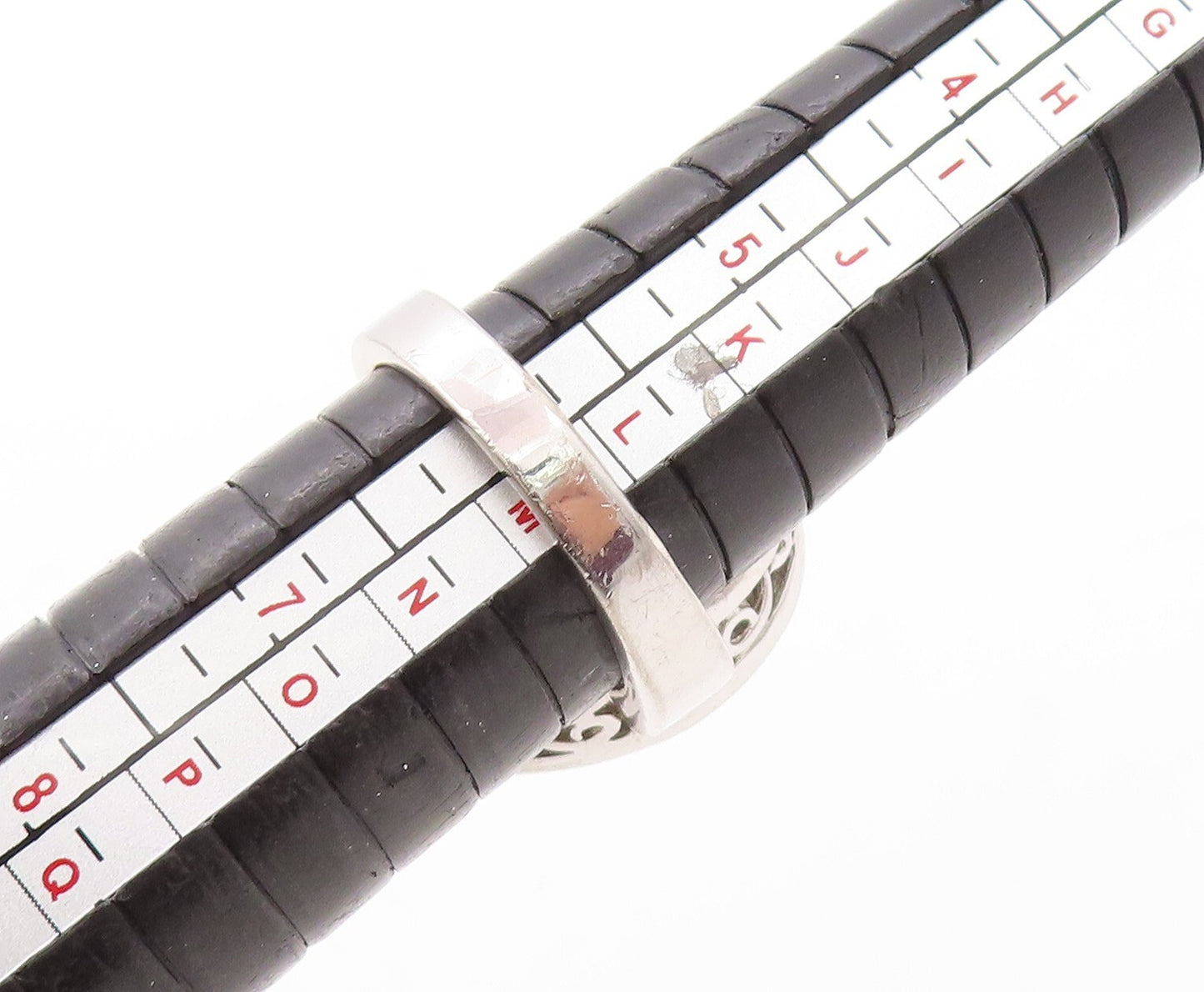 925 Sterling Silver Vintage Ring Designer Drop Cutout CZ Inlay Sz 6 RG31074