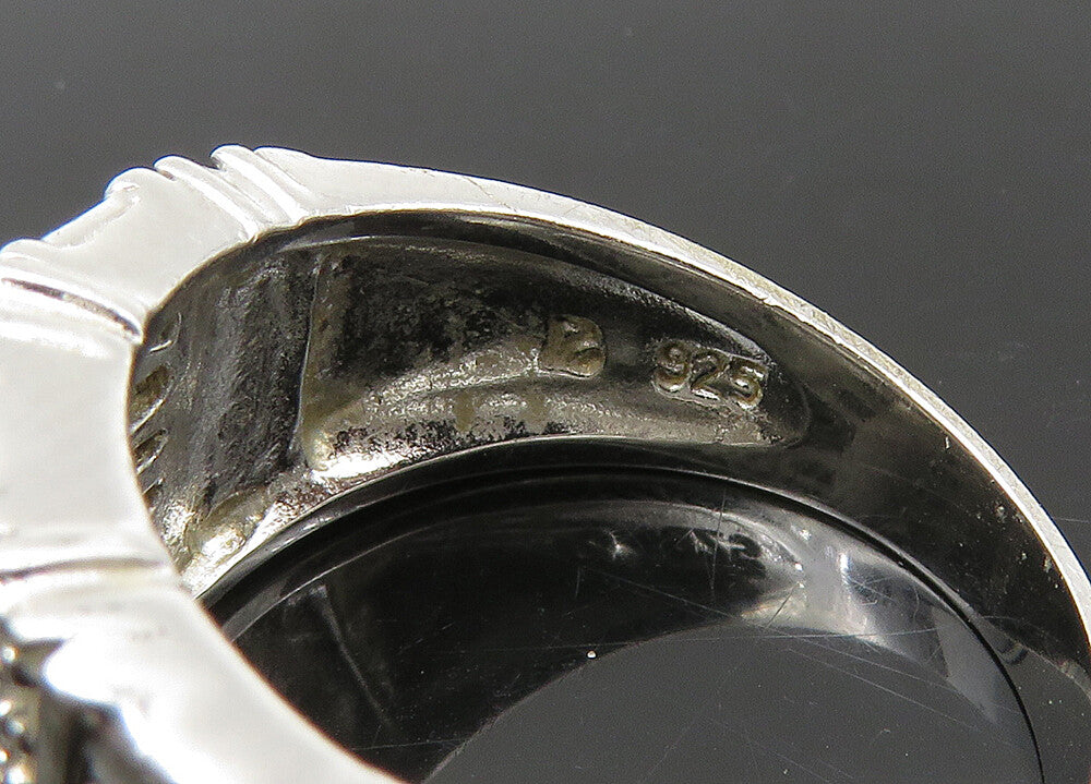 925 Sterling Silver Vintage Shiny Pattern Tapered Band Ring Sz 7 RG22117