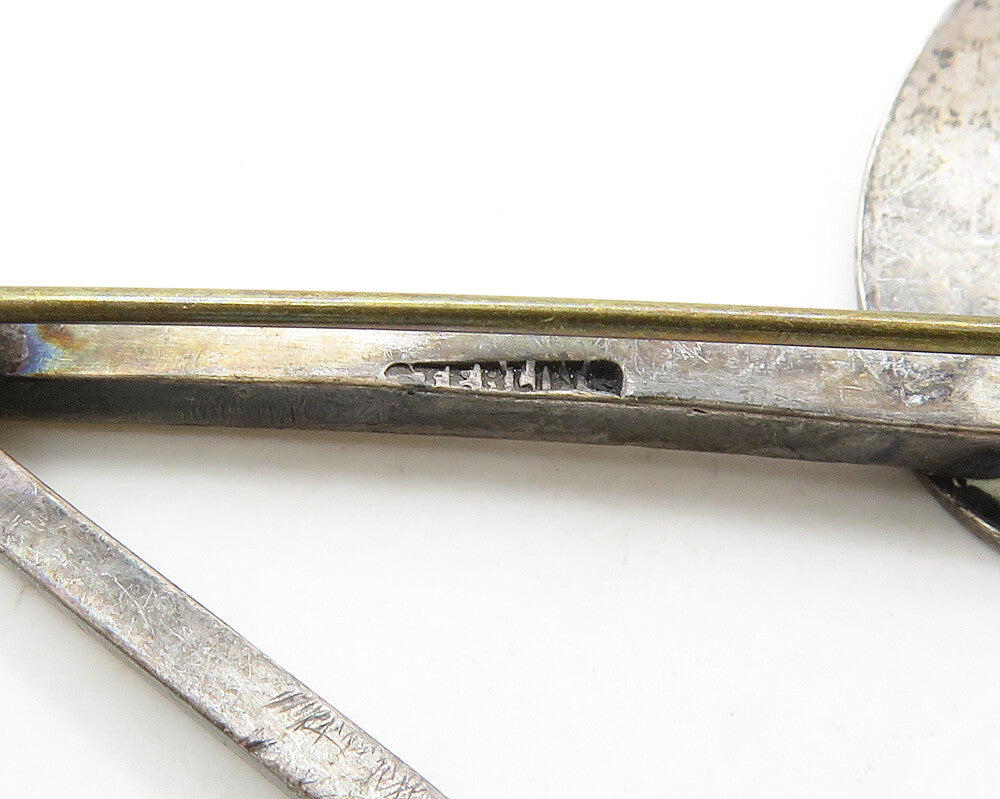 925 Sterling Silver Vintage Dark Tone Music Sixteenth Note Brooch Pin BP7664