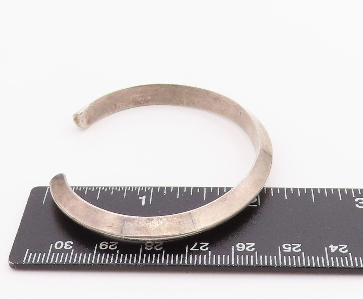 925 Sterling Silver Vintage Bracelet Minimalist Solid Knife Edge Cuff BT11398