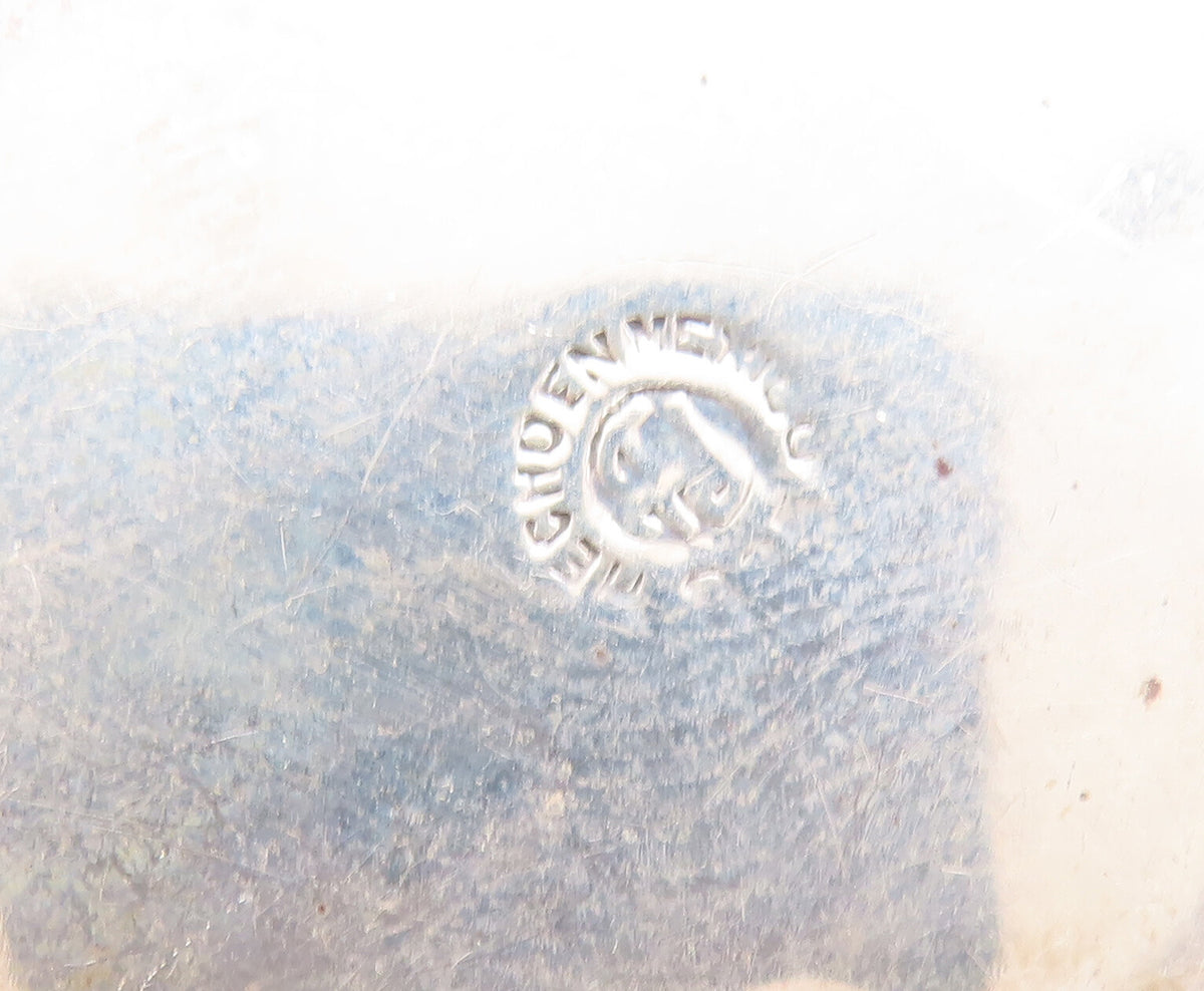 925 Sterling Silver Vintage Brooch Pin MAYAN AZTEC Etched Sun Calendar BP10597