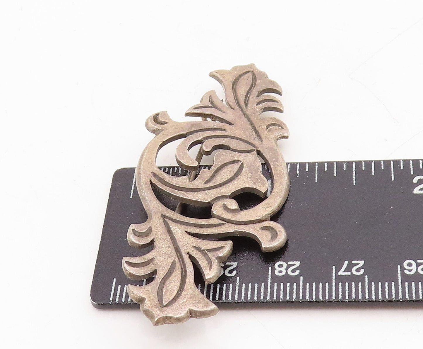 925 Sterling Silver Vintage Brooch Pin TAXCO Dark Tone Floral Design BP11458